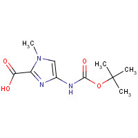 128293-64-1 4-TERT-BUTOXYCARBONYLAMINO-1-METHYL-1H-IMIDAZOLE-2-CARBOXYLIC ACID chemical structure