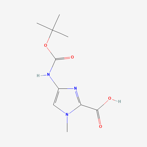 128293-64-1 4-TERT-BUTOXYCARBONYLAMINO-1-METHYL-1H-IMIDAZOLE-2-CARBOXYLIC ACID chemical structure