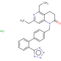 146709-78-6 5,7-DIETHYL-3,4-DIHYDRO-1-[[2'-(1H-TETRAZOL-5-YL)[1,1'-BIPHENYL]-4-YL]METHYL]-1,6-NAPHTHYRIDIN-2(1H)-ONE HYDROCHLORIDE chemical structure