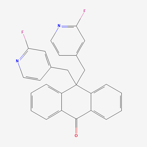 160588-45-4 10,10-BIS[(2-FLUORO-4-PYRIDINYL)METHYL]-9(10H)-ANTHRACENONE chemical structure