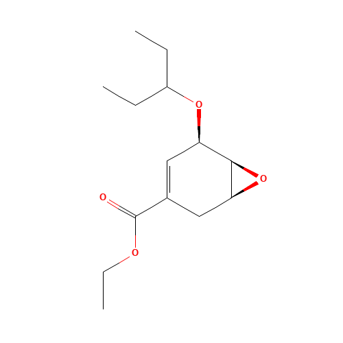 204254-96-6 (1S,5R,6S)-Ethyl 5-(pentan-3-yl-oxy)-7-oxa-bicyclo[4.1.0]hept-3-ene-3-carboxylate chemical structure