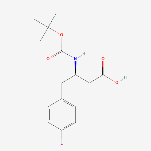 218609-00-8 BOC-(R)-3-AMINO-4-(4-FLUORO-PHENYL)-BUTYRIC ACID chemical structure