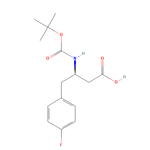 218609-00-8 BOC-(R)-3-AMINO-4-(4-FLUORO-PHENYL)-BUTYRIC ACID chemical structure