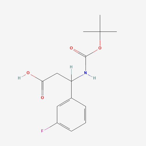284493-59-0 3-[(TERT-BUTOXYCARBONYL)AMINO]-3-(3-FLUOROPHENYL)PROPANOIC ACID chemical structure