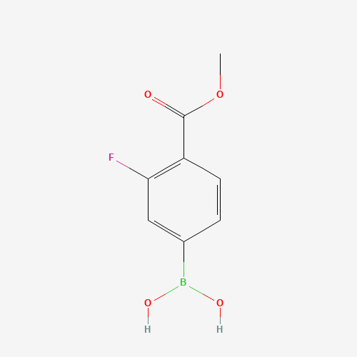 505083-04-5 3-FLUORO-4-METHOXYCARBONYLPHENYLBORONIC ACID chemical structure