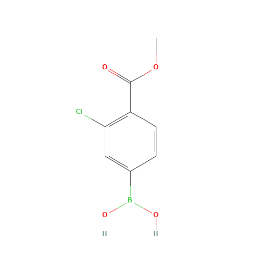 603122-82-3 (3-CHLORO-4-METHOXYCARBONYL)BENZENEBORONIC ACID chemical structure