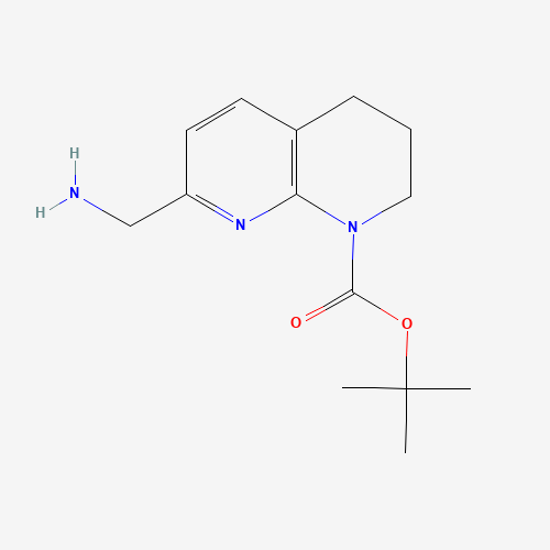 886362-43-2 8-N-BOC-5,6,7,8-TETRAHYDRO-1,8-NAPHTHYRIDIN-2-METHYLAMINE chemical structure