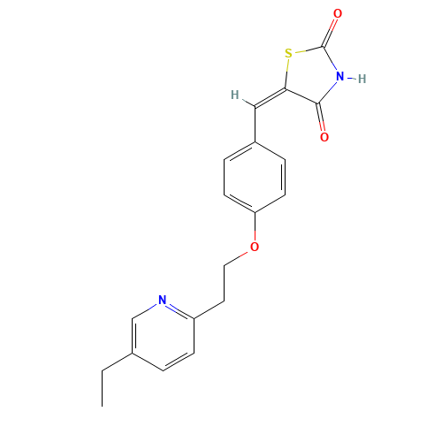 144809-28-9 5-{4-[2-(5-Ethyl-2-pyridinyl)ethoxyl]benzyldene}-2,4-thiazolidinedione chemical structure
