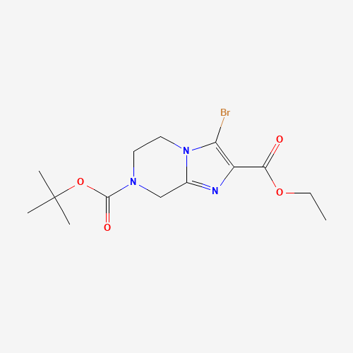 1000576-75-9 7-tert-butyl 2-ethyl 3-bromo-5,6-dihydroimidazo[1,2-a]pyrazine-2,7(8H)-dicarboxylate chemical structure