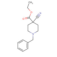 123730-67-6 1-BENZYL-4-CYANO-4-PIPERIDINECARBOXYLIC ACID ETHYL ESTER chemical structure
