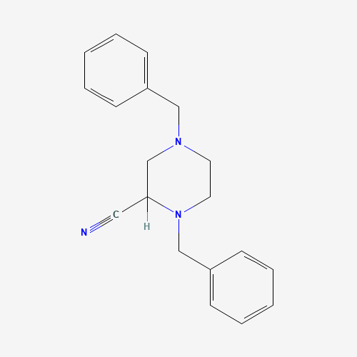 170701-81-2 1,4-Bis(phenylmethyl)-2-piperazinecarbonitrile chemical structure
