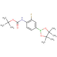 262444-42-8 tert-butyl-2-fluoro-4-(4,4,5,5-tetramethyl-1,3,2-ioxaborolan-2-yl)phenylcarbamate chemical structure