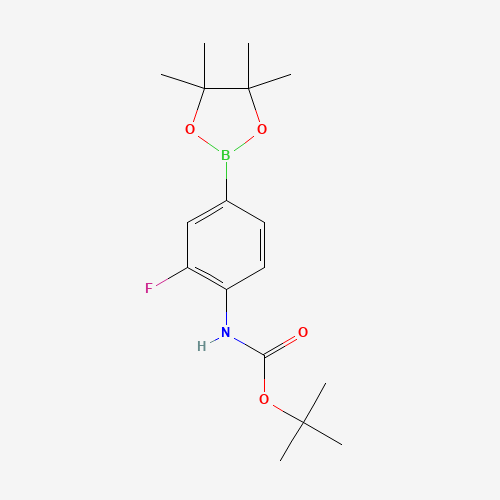 262444-42-8 tert-butyl-2-fluoro-4-(4,4,5,5-tetramethyl-1,3,2-ioxaborolan-2-yl)phenylcarbamate chemical structure