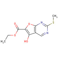62094-70-6 5-Hydroxy-2-methylsulfanyl-furo[2,3-d]pyrimidine-6-carboxylic acid ethyl ester chemical structure