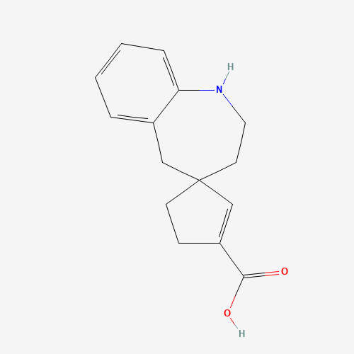 813426-13-0 1,2,3,5-tetrahydro-Spiro[4H-1-benzazepine-4,1''-[2]cyclopentene]-3''-carboxylic acid chemical structure