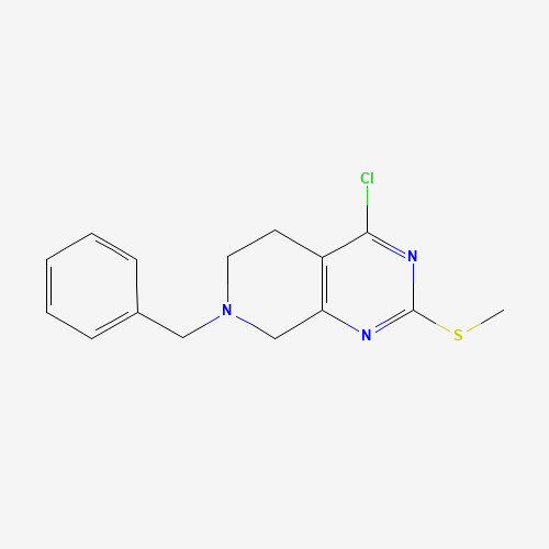859826-11-2 7-benzyl-4-chloro-2-(methylthio)-5,6,7,8-tetrahydropyrido[3,4-d]pyrimidine chemical structure