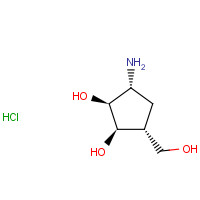 79200-57-0 (1R,2S,3R,4R)-2,3-DIHYDROXY-4-(HYDROXYMETHYL)-1-AMINOCYCLOPENTANE HYDROCHLORIDE chemical structure