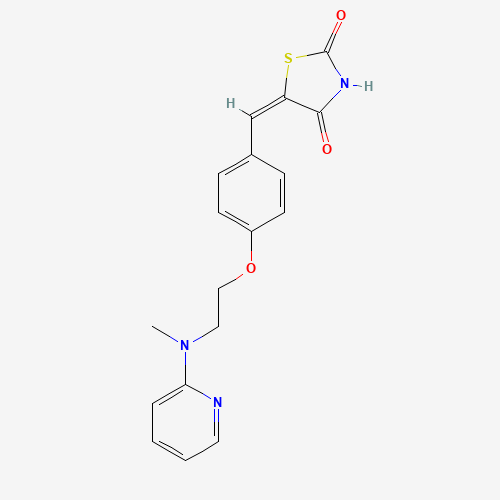 122320-74-5 5-[4-[2-[N-Methyl-N-(2-pyridinyl)amino]ethoxy]benzylidene]-2,4-thiazolidinedione chemical structure