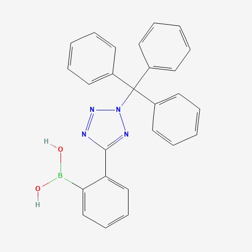 143722-25-2 [2-[2-(TRIPHENYLMETHYL)-2H-TETRAZOL-5-YL]PHENYL]BORONIC ACID chemical structure