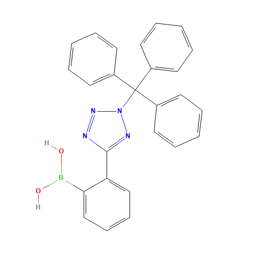 143722-25-2 [2-[2-(TRIPHENYLMETHYL)-2H-TETRAZOL-5-YL]PHENYL]BORONIC ACID chemical structure