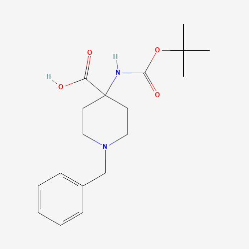 150435-81-7 1-BENZYL-4-(TERT-BUTOXYCARBONYLAMINO)PIPERIDINE-4-CARBOXYLIC ACID chemical structure