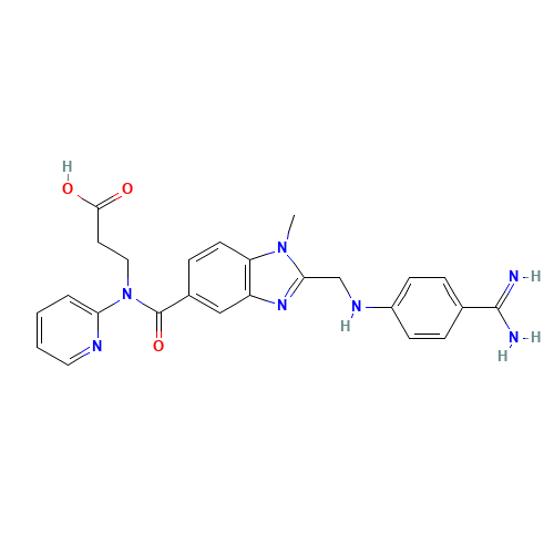 211914-51-1 3-[[2-[[(4-carbamimidoylphenyl)amino]methyl]-1-methyl-benzoimidazole-5-carbonyl]-pyridin-2-yl-amino]propanoic acid chemical structure