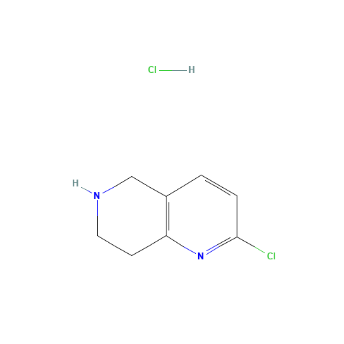 766545-20-4 2-CHLORO-5,6,7,8-TETRAHYDRO-1,6-NAPHTHYRIDINE HYDROCHLORIDE chemical structure