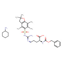 200190-89-2 N-ALPHA-BENZYLOXYCARBONYL-N'-2,2,4,6,7-PENTAMETHYLDIHYDROBENZOFURAN-5-SULFONYL-L-ARGININE CYCLOHEXYLAMINE chemical structure