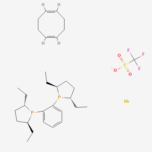 142184-30-3 (+)-1,2-BIS((2S,5S)-2,5-DIETHYLPHOSPHOLANO)BENZENE(CYCLOOCTADIENE)RHODIUM (I) TRIFLUOROMETHANESULFONATE chemical structure