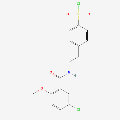 33924-54-8 4-(2-(5-CHOLRO-2-METHOXY BENZAMIDO)ETHYL)BENZENESULFONYL CHLORIDE chemical structure