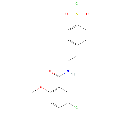33924-54-8 4-(2-(5-CHOLRO-2-METHOXY BENZAMIDO)ETHYL)BENZENESULFONYL CHLORIDE chemical structure