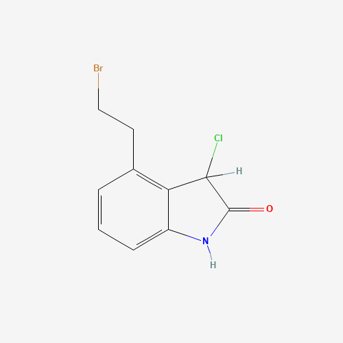 120427-95-4 4-(2'-BROMOETHYL)-3-CHLORO-1,3-DIHYDRO-2H-INDOLE-2-ONE chemical structure