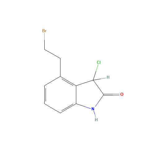 120427-95-4 4-(2'-BROMOETHYL)-3-CHLORO-1,3-DIHYDRO-2H-INDOLE-2-ONE chemical structure