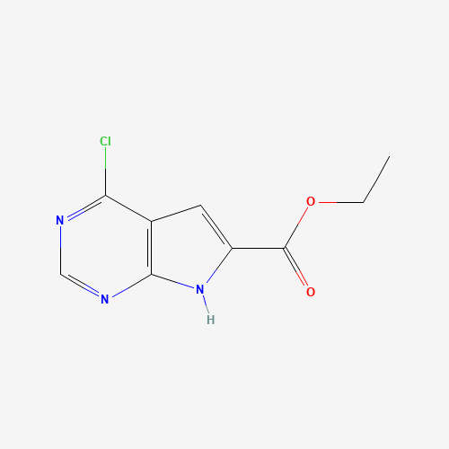 187725-00-4 1H-Pyrrolo[2,3-d]pyrimidine-6-carboxylic acid,4-chloro-,ethyl ester chemical structure