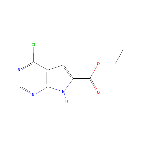 187725-00-4 1H-Pyrrolo[2,3-d]pyrimidine-6-carboxylic acid,4-chloro-,ethyl ester chemical structure