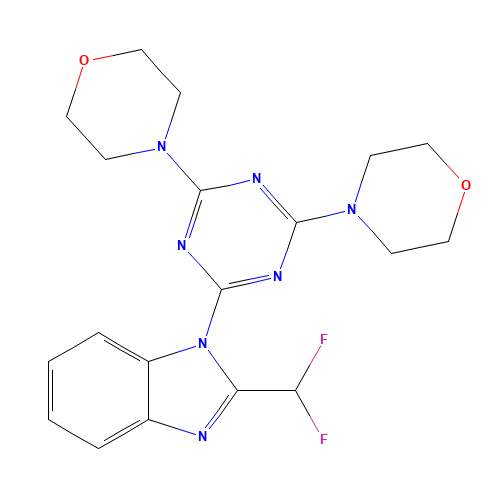 475110-96-4 2-(2-Difluoromethylbenzimidazol-1-yl)-4,6-dimorpholino-1,3,5-triazine chemical structure