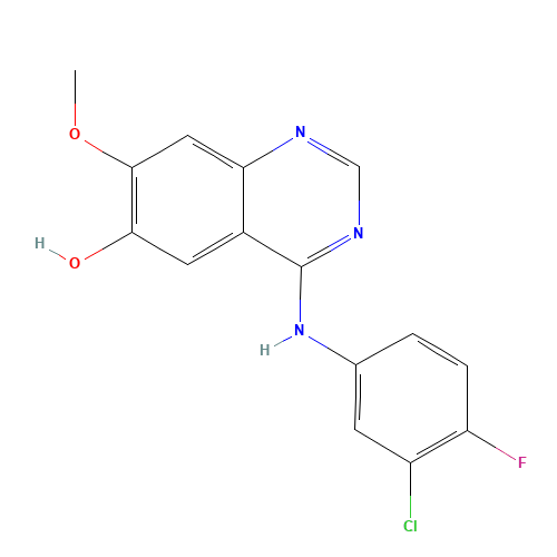 184475-71-6 4-(3-Chloro-4-fluorophenylamino)-7-methoxyquinazolin-6-ol chemical structure