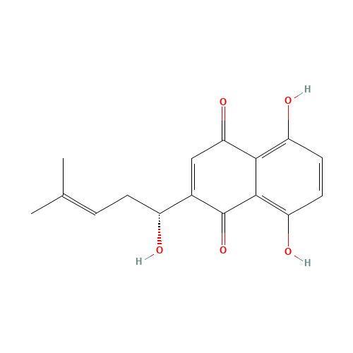 517-89-5 5,8-Dihydroxy-2-[(1R)-1-hydroxy-4-methyl-pent-3-enyl]naphthalene-1,4-dione chemical structure