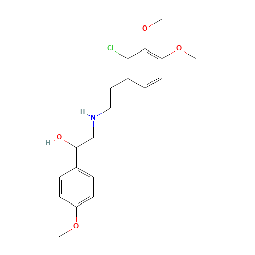 71636-38-9 N-[2-Hydroxy-2-(4-methoxyphenyl)ethyl]-2-(2-chloro-3,4-dimethoxyphenyl)ethylamine chemical structure