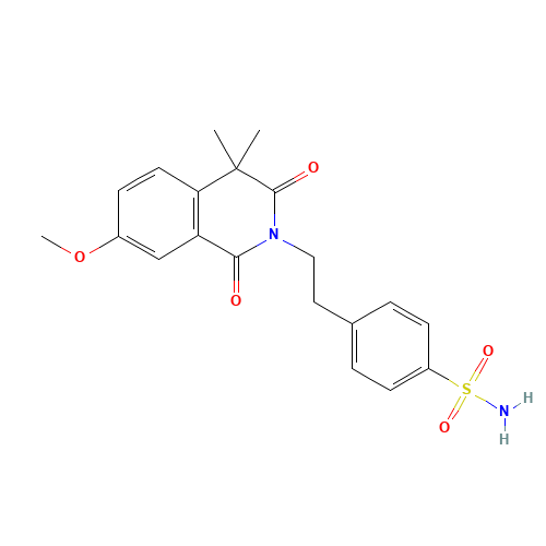 33456-68-7 p-[2-(3,4-dihydro-7-methoxy-4,4-dimethyl-1,3-dioxo-2(1H)-isoquinolyl)ethyl]benzenesulphonamide chemical structure