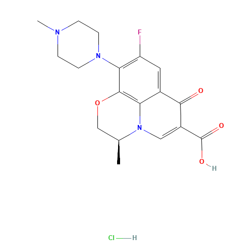177325-13-2 (3S)-9-Fluoro-2,3-dihydro-3-methyl-10-(4-methyl-1-piperazinyl)-7-oxo-7H-pyrido[1,2,3-de]-1,4-benzoxazine-6-carboxylic acid monohydrochloride chemical structure