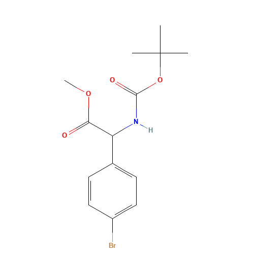 709665-73-6 (4-Bromophenyl)-tert-butoxycarbonylaminoacetic acid methyl ester chemical structure