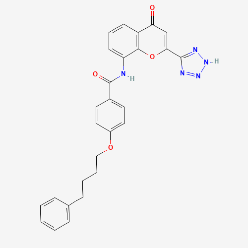 103177-37-3 4-Oxo-8-(4-(4-phenylbutoxy)benzoylamino)-2-(tetrazol-5-yl)-4H-1-benzopyran chemical structure