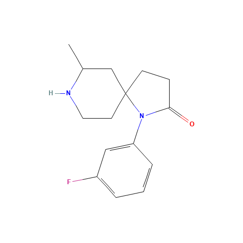 1184918-56-6 1-(3-fluorophenyl)-7-methyl-1,8-diazaspiro[4.5]decan-2-one chemical structure