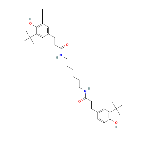 23128-74-7 3,3'-Bis(3,5-di-tert-butyl-4-hydroxyphenyl)-N,N'-hexamethylenedipropionamide chemical structure