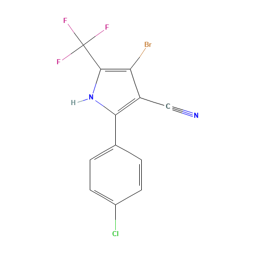 122454-29-9 4-Bromo-2-(4-chlorophenyl)-5-(trifluoromethyl)-1H-pyrrole-3-carbonitrile chemical structure
