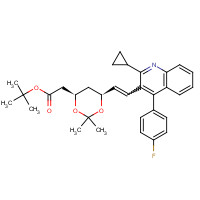 147489-06-3 (4R,6S)-6-[(1E)-2-[2-Cyclopropyl-4-(4-fluorophenyl)-3-quinolinyl]ethenyl]-2,2-dimethyl-1,3-dioxane-4-acetic acid tert-butyl ester chemical structure