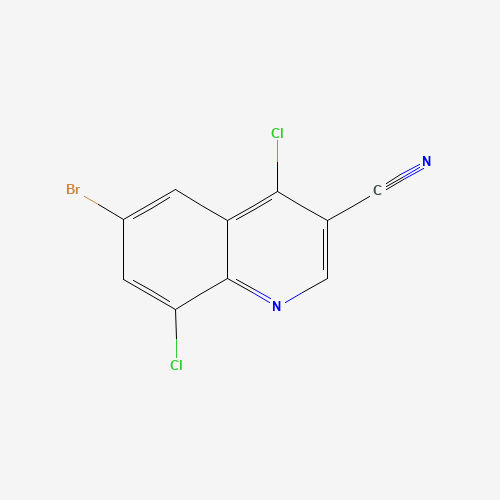 886362-77-2 6-BROMO-4,8-DICHLORO-QUINOLINE-3-CARBONITRILE chemical structure
