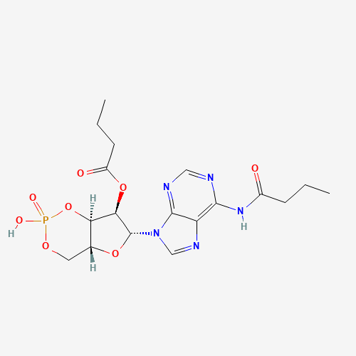 362-74-3 N-(9-beta-D-Ribofuranosyl-9H-furin-6-yl)-butyramide cyclic 3',5'-(hydrogen phosphate) 2'-butyrate chemical structure
