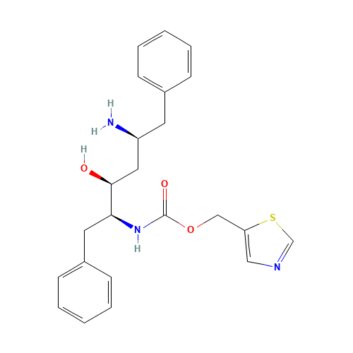 144164-11-4 (2S,3S,5S)-5-Amino-2-(N-((5-thiazolyl)-methoxycarbonyl)amino)-1,6-diphenyl-3-hydroxyhexane chemical structure